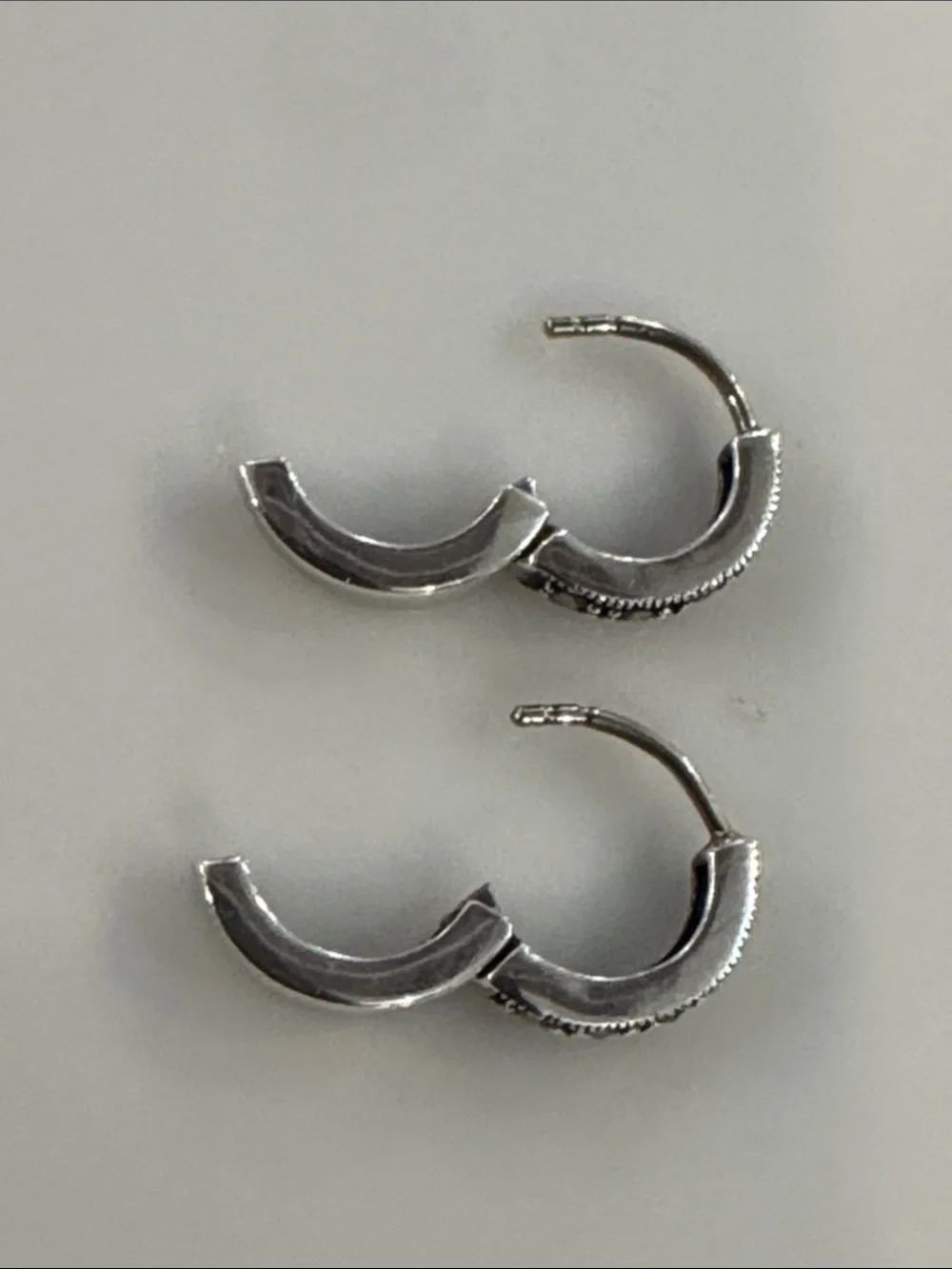 Silver Hoop Earrings - Small Hinged Hoops